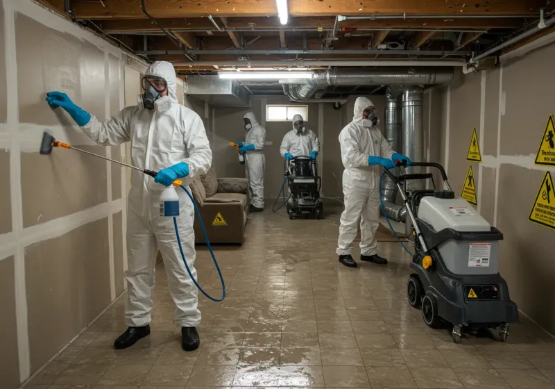 Basement Moisture Removal and Structural Drying process in Buckley, WA
